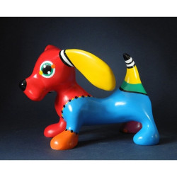 Animaux-Bois-Animaux-Bronzes propose Figurine d'animaux jonno le chien Jacky Zegers -JZ05