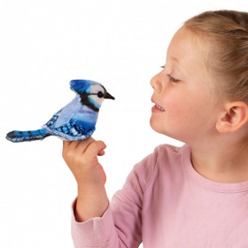 Marionnette à doigt Oiseau mini geai bleu folkmanis -2785
