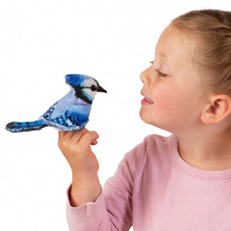 Marionnette à doigt Oiseau mini geai bleu folkmanis -2785
