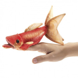 Animaux-Bois-Animaux-Bronzes propose Mini poisson rouge marionnette à doigts 