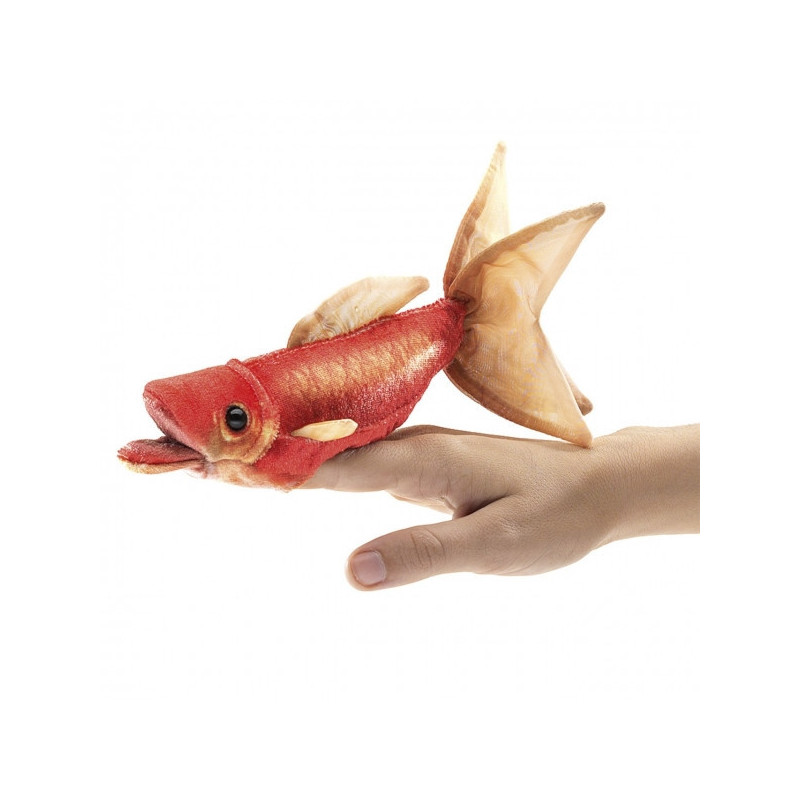 Animaux-Bois-Animaux-Bronzes propose Mini poisson rouge marionnette à doigts 