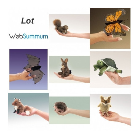 Animaux de la ferme Lot 8 marionnettes à doigts réalistes animaux de la forêt -LW