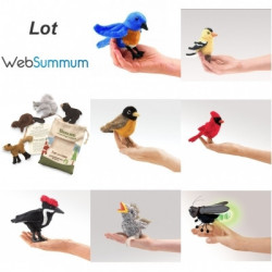 Animaux de la forêt Lot 11 marionnettes à doigts oiseaux, animaux de la forêt -LW