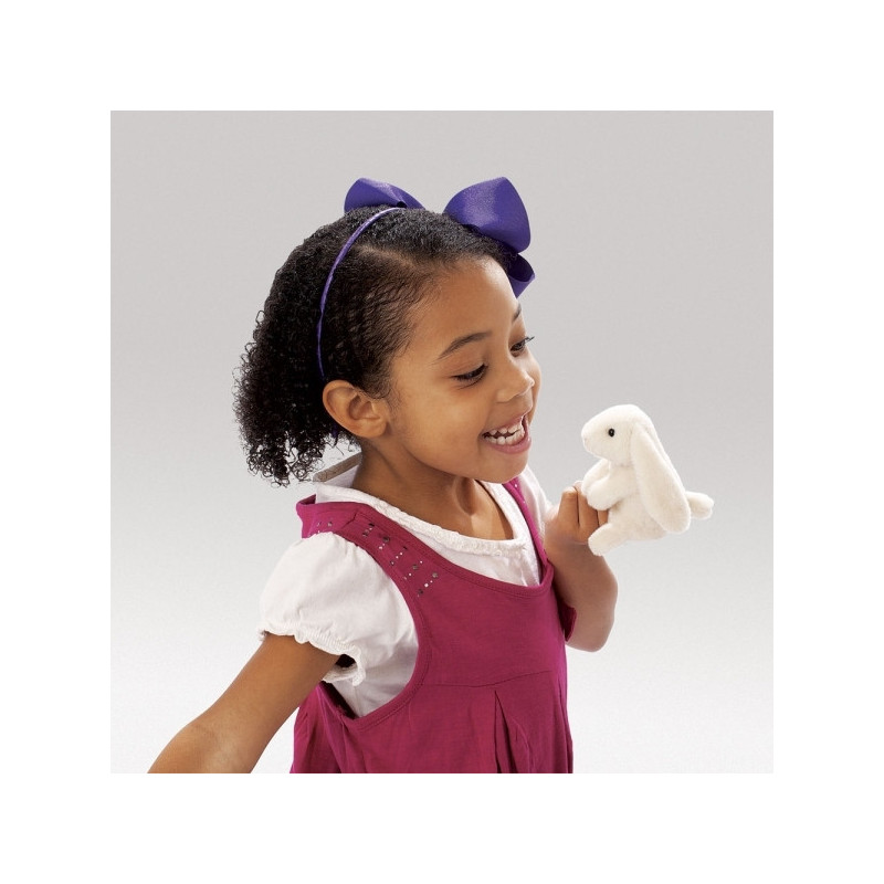 Marionnette à doigt peluche lapin bélier blanc folkmanis 2745 Marionnette à doigt peluche lapin bélier blanc folkmanis 2745