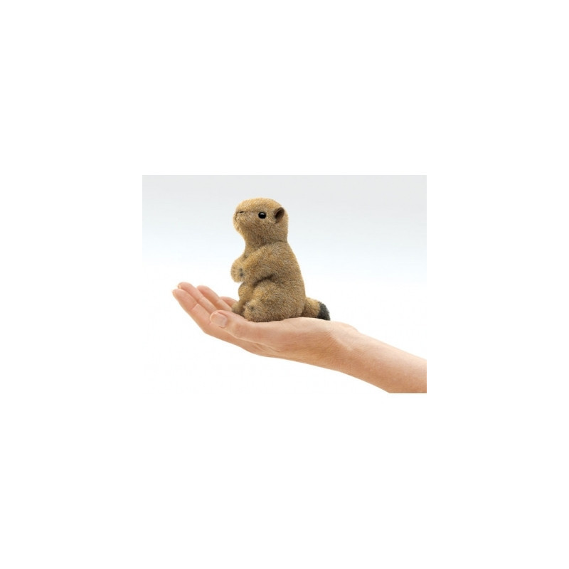 Animaux-Bois-Animaux-Bronzes propose Mini chien de prairie marionnette à doigts 
