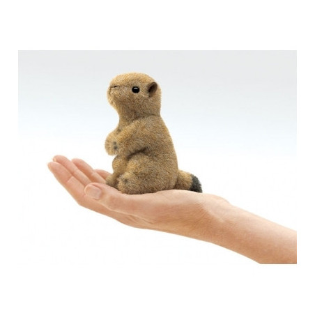 Marionnette à doigt mini peluche chien de prairie folkmanis 2744