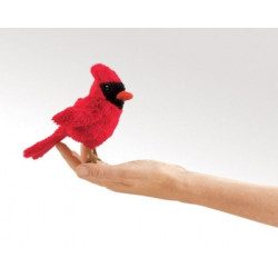 Décoration OiseauxMini oiseau cardinal marionnette à doigts  Folkmanis