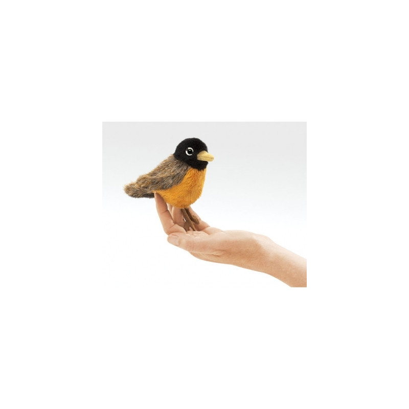Marionnette à doigt mini peluche oiseau rouge-gorge folkmanis 2742