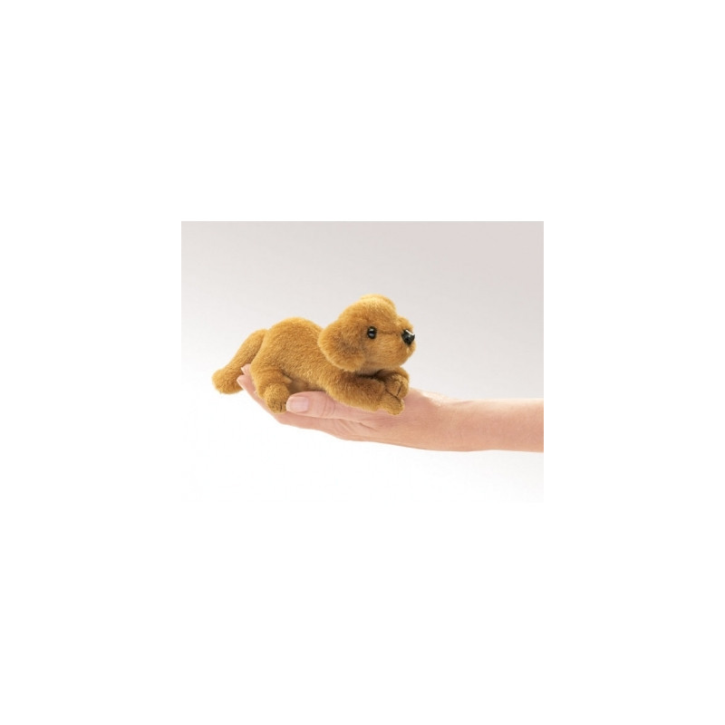 Animaux-Bois-Animaux-Bronzes propose Mini chien golden retriever marionnette à doigts 