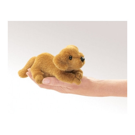 Animaux-Bois-Animaux-Bronzes propose Mini chien golden retriever marionnette à doigts 
