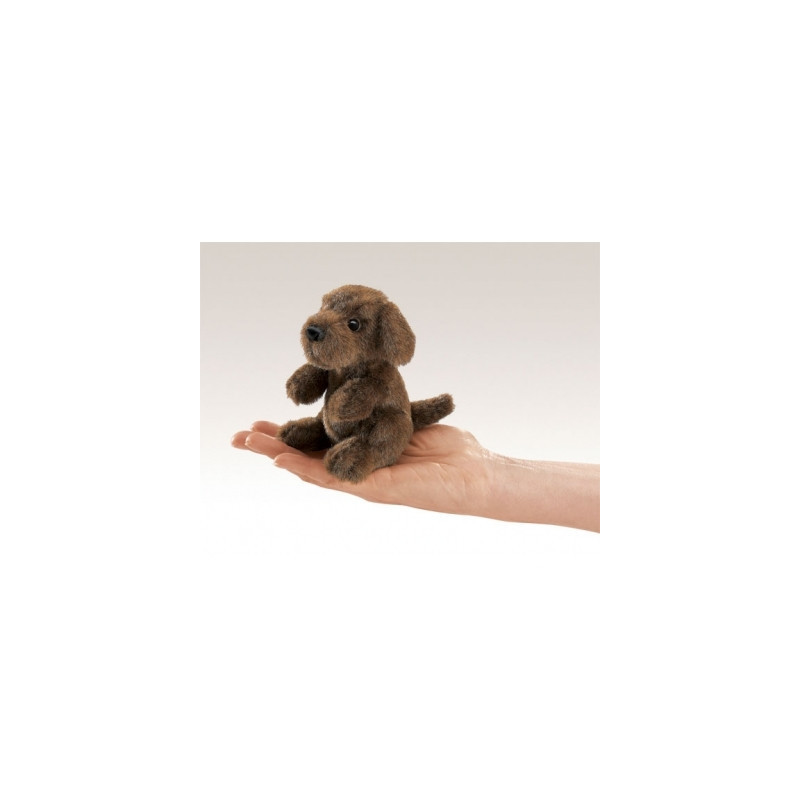Marionnette à doigt mini peluche chien assis folkmanis 2729