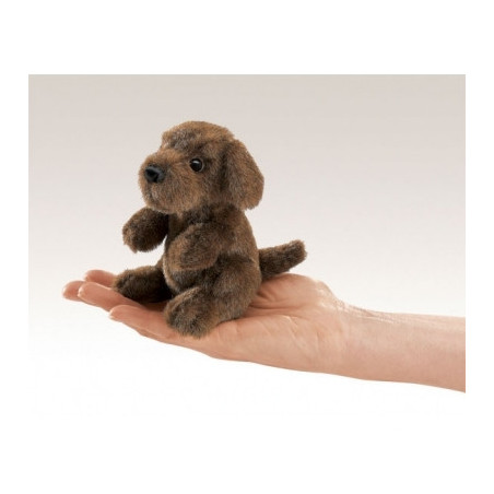 Marionnette à doigt mini peluche chien assis folkmanis 2729