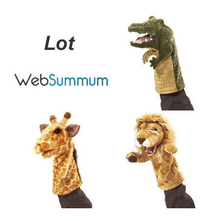 Animaux sauvage Lot 3 marionnettes à main ventriloque animaux sauvages -LW