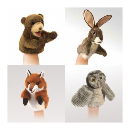 Animaux de la forêt 4 marionnettes animaux à main marionnette -LW