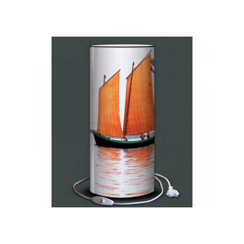 Décoration Luminaire Animaux Lampe demoiselle plisson navire voiles oranges -PL1609