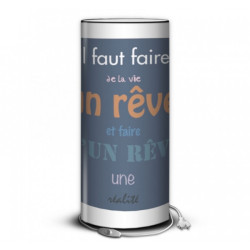 Décoration Luminaire Animaux Lampe collection color citation vie rêve -CO1601