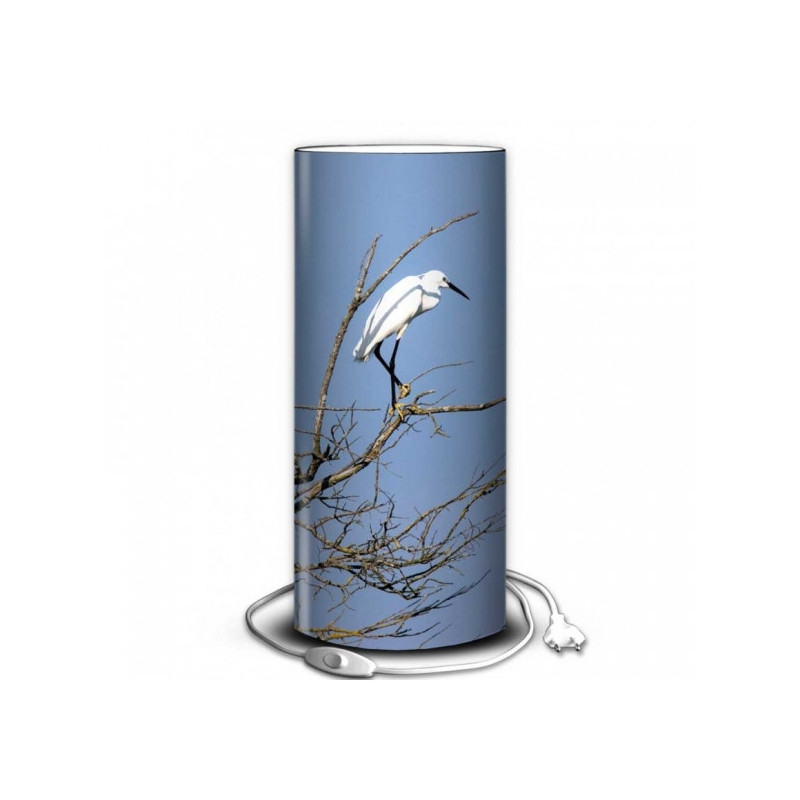 Lampe oiseaux aigrette sur arbre -OI1302