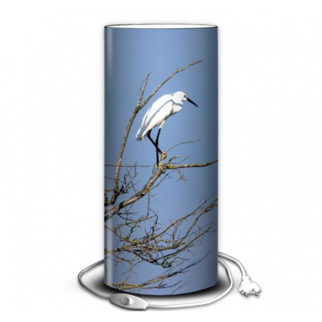 Lampe oiseaux aigrette sur arbre -OI1302
