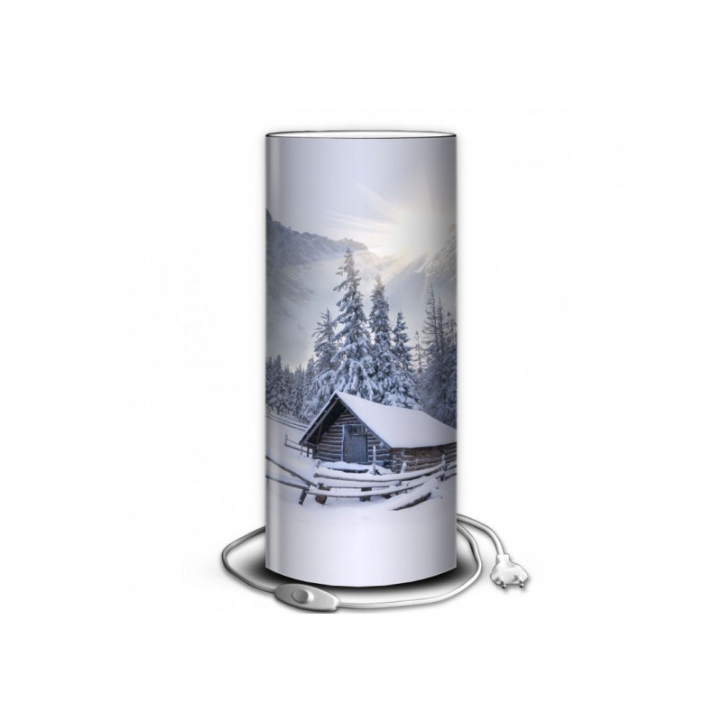 Lampe montagne chalet et soleil -MO1423