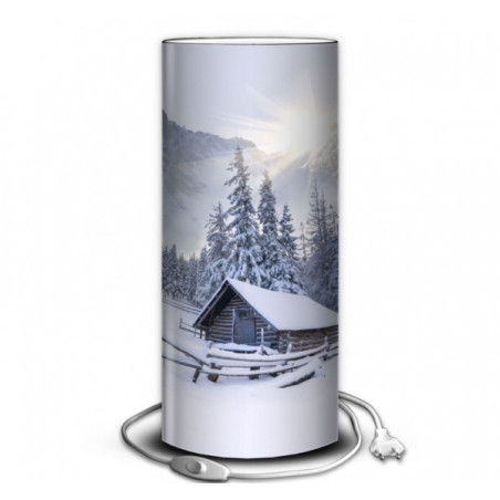 Lampe montagne chalet et soleil -MO1423