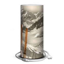 Décoration Luminaire Animaux Lampe montagne vintage ski en bois -MO1637