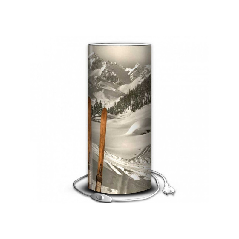Décoration Luminaire Animaux Lampe montagne vintage ski en bois -MO1637