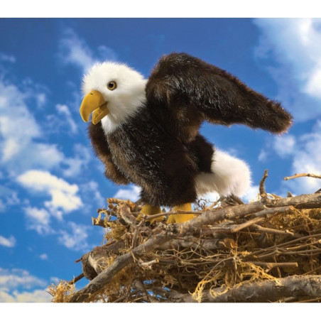 Décoration OiseauxPeluche petit aigle marionnette  Folkmanis