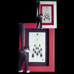 Animaux-Bois-Animaux-Bronzes.com propose Chat Cadre Photo Dubout blanc -DUB37