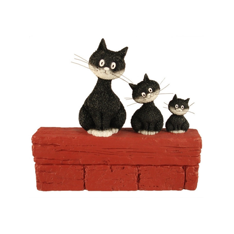 Animaux-Bois-Animaux-Bronzes.com propose Chat Dubout Le trio -DUB56