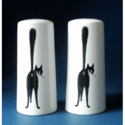 Animaux-Bois-Animaux-Bronzes.com propose Chat Sel et poivre cyl,le troisieme oeil10cm Dubout -DUB108 (2)