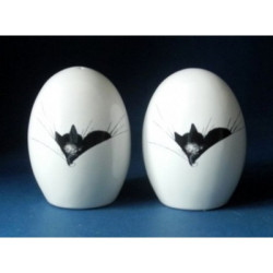 Animaux-Bois-Animaux-Bronzes.com propose Chat Sel et poivre egg-shaped gros dodo9cm Dubout -DUB109 (2)
