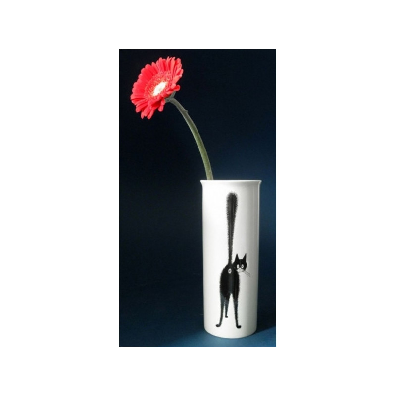 Animaux-Bois-Animaux-Bronzes.com propose Chat Vase cylindrique le troisieme oeil20c Dubout -DUB106