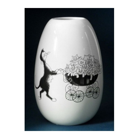 Dub vase round "fam.nombreuse" 16cm Dubout -DUB107