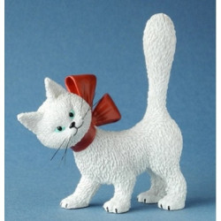 Animaux-Bois-Animaux-Bronzes.com propose Chat la minette blanche Dubout -DUB72