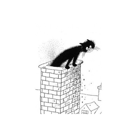 Animaux-Bois-Animaux-Bronzes.com propose Chat sur les toits Albert Dubout -DUB80