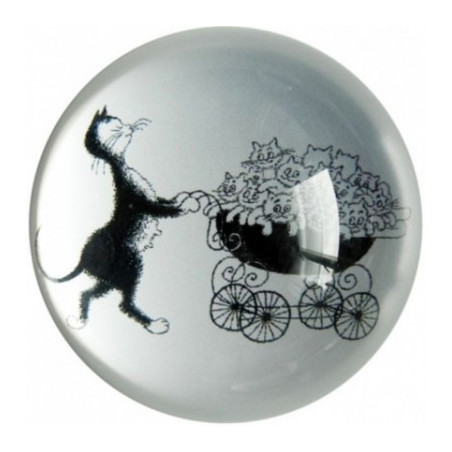 Animaux-Bois-Animaux-Bronzes.com propose Chat Dubout paperweight famille nombreus -PDUB02