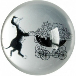 Animaux-Bois-Animaux-Bronzes.com propose Chat Presse papier famille nombreuse Dubout -PDUB2