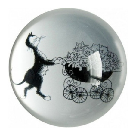 Animaux-Bois-Animaux-Bronzes.com propose Chat Presse papier famille nombreuse Dubout -PDUB2