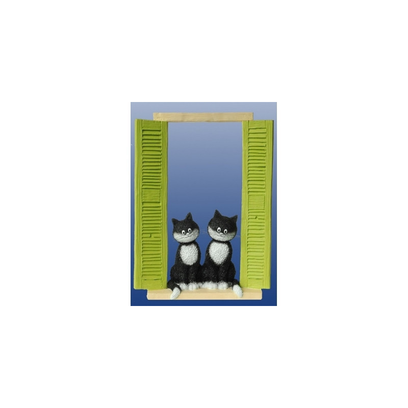 Animaux-Bois-Animaux-Bronzes.com propose Statuette Chat les curieuses Dubout -DUB70