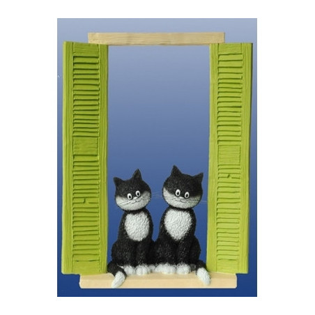 Animaux-Bois-Animaux-Bronzes.com propose Statuette Chat les curieuses Dubout -DUB70