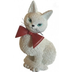 Animaux-Bois-Animaux-Bronzes.com propose Chat blanc Dubout La coquette -DUB76