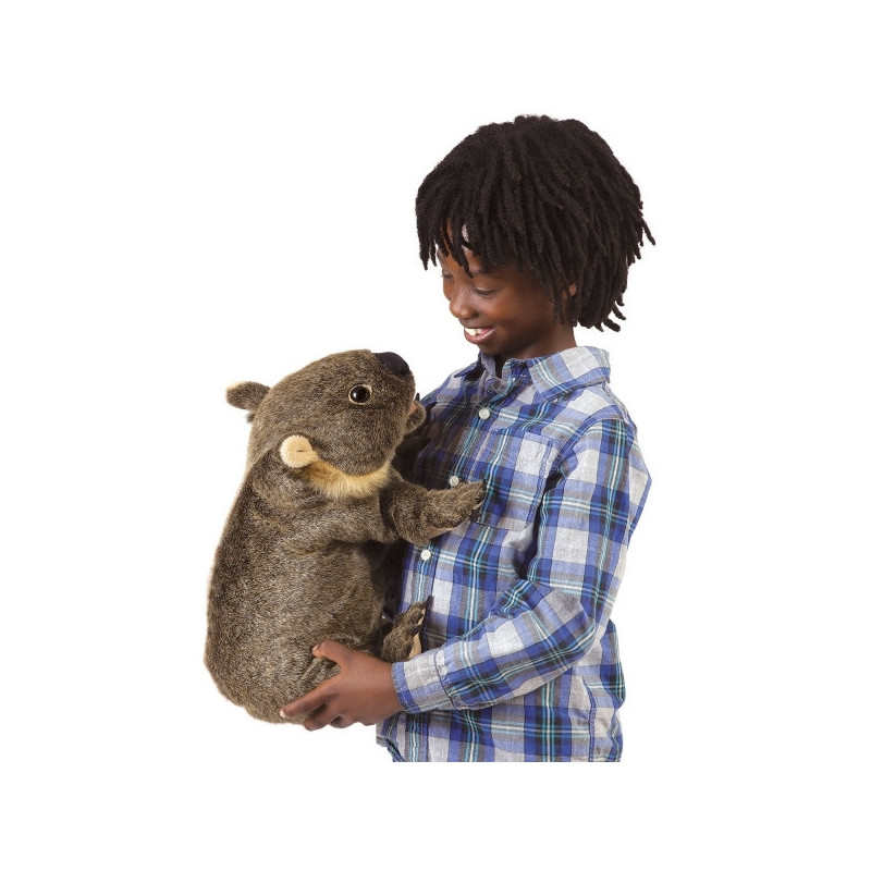 Animaux-Bois-Animaux-Bronzes propose Wombat marionnette ventriloque