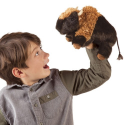 Animaux sauvage Petit bison peluche marionnette 