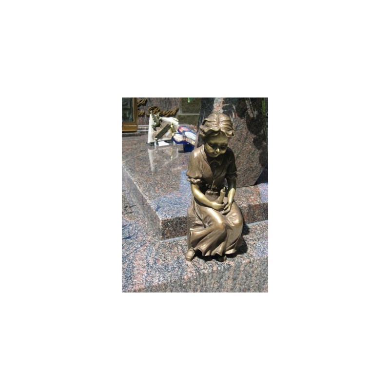 Décoration Statuette bronze personnage Fille avec bougie bronze -AN1269BRW-B