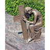 Décoration Statuette bronze personnage Dame assise à croix bronze -AN1270BRW-B