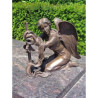 Décoration Statuette bronze personnage Dame devant la croix bronze -AN1268BRW-B