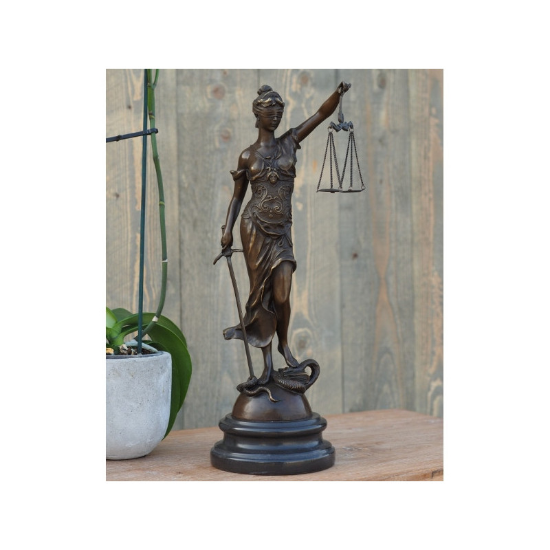 Décoration Statuette bronze personnage Femme justice bronze -AN1214BR-B
