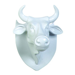 Animaux de la ferme Vache tête trophée blanche CowParade -40360