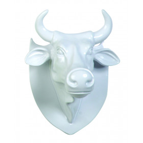 Vache tête trophée blanche CowParade -40360