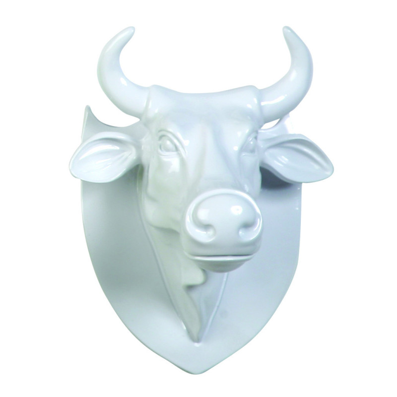 Vache tête trophée blanche CowParade -40360